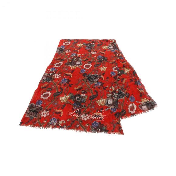 LOUIS VUITTON Red Scarf - Picture 1 of 8